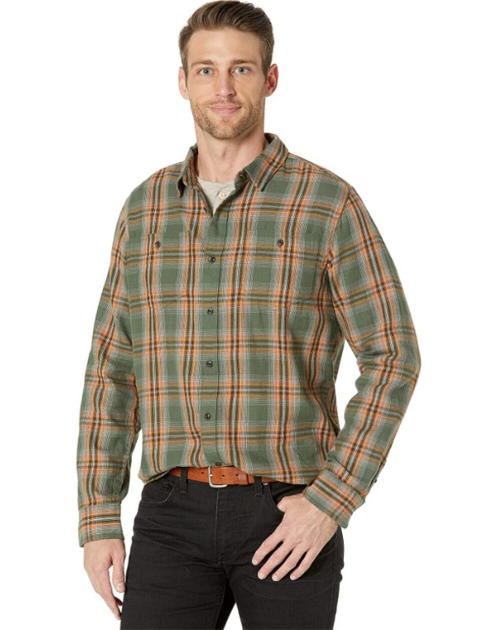 prAna Mens Dolberg Flannel Shirt Small Tall Green Button Down Organic Cotton NWT